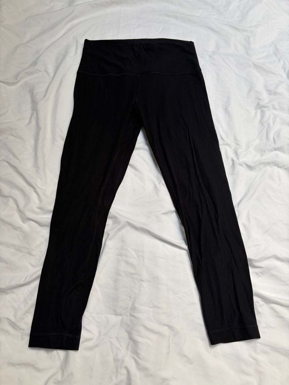 Lululemon Ribbed Leggings Size 10 Black Athletic Pants